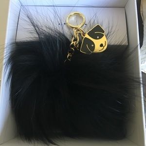 Michael Kors Large Fox Fur Pom Pom (Black w/dog)